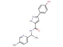 3-(4-hydroxyphenyl)-N-[1-(5-methyl-2-pyridinyl)ethyl]-1H-pyrazole-5-carboxamide