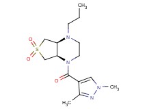 (4aS*,7aR*)-1-[(1,3-dimethyl-1H-pyrazol-4-yl)carbonyl]-4-propyloctahydrothieno[3,4-b]pyrazine 6,6-dioxide