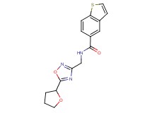 N-{[5-(tetrahydro-2-furanyl)-1,2,4-oxadiazol-3-yl]methyl}-1-benzothiophene-5-carboxamide