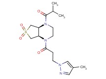 (4aR*,7aS*)-1-isobutyryl-4-[3-(4-methyl-1H-pyrazol-1-yl)propanoyl]octahydrothieno[3,4-b]pyrazine 6,6-dioxide