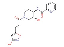 N-{(3R*,4R*)-3-hydroxy-1-[3-(3-hydroxyisoxazol-5-yl)propanoyl]piperidin-4-yl}pyridine-2-carboxamide