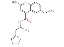 6-ethyl-2-methyl-N-[1-methyl-2-(1,3-thiazol-5-yl)ethyl]-4-quinolinecarboxamide