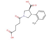 (3S*,4R*)-1-(4-carboxybutanoyl)-4-(2-methylphenyl)pyrrolidine-3-carboxylic acid
