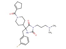 5-[1-(1-cyclopenten-1-ylcarbonyl)-4-piperidinyl]-3-[3-(dimethylamino)propyl]-5-(3-fluorobenzyl)-2,4-imidazolidinedione