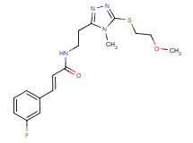 (2E)-3-(3-fluorophenyl)-N-(2-{5-[(2-methoxyethyl)thio]-4-methyl-4H-1,2,4-triazol-3-yl}ethyl)acrylamide