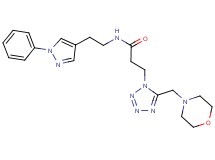 3-[5-(4-morpholinylmethyl)-1H-tetrazol-1-yl]-N-[2-(1-phenyl-1H-pyrazol-4-yl)ethyl]propanamide
