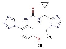 N-[cyclopropyl(1-ethyl-1H-1,2,4-triazol-5-yl)methyl]-N'-[5-methoxy-2-(1H-tetrazol-1-yl)phenyl]urea