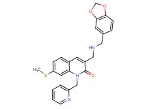 3-{[(1,3-benzodioxol-5-ylmethyl)amino]methyl}-7-(methylthio)-1-(2-pyridinylmethyl)-2(1H)-quinolinone