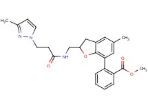 methyl 2-[5-methyl-2-({[3-(3-methyl-1H-pyrazol-1-yl)propanoyl]amino}methyl)-2,3-dihydro-1-benzofuran-7-yl]benzoate