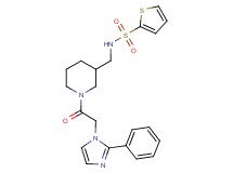 N-({1-[2-(2-phenyl-1H-imidazol-1-yl)acetyl]-3-piperidinyl}methyl)-2-thiophenesulfonamide