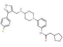 2-cyclopentyl-N-{3-[4-({[3-(4-fluorophenyl)-1H-pyrazol-4-yl]methyl}amino)-1-piperidinyl]phenyl}acetamide
