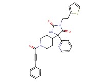 5-[1-(3-phenyl-2-propynoyl)-4-piperidinyl]-5-(2-pyridinyl)-3-[2-(2-thienyl)ethyl]-2,4-imidazolidinedione