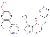 5-cyclopropyl-N-ethyl-1-(8-methoxy-5,6-dihydrobenzo[h]quinazolin-2-yl)-N-(4-pyridinylmethyl)-1H-pyrazole-4-carboxamide