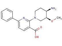 2-[(3S*,4R*)-4-amino-3-methoxypiperidin-1-yl]-6-phenylnicotinic acid