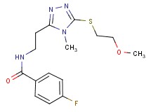4-fluoro-N-(2-{5-[(2-methoxyethyl)thio]-4-methyl-4H-1,2,4-triazol-3-yl}ethyl)benzamide