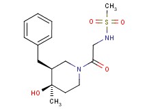 N-{2-[(3S*,4R*)-3-benzyl-4-hydroxy-4-methylpiperidin-1-yl]-2-oxoethyl}methanesulfonamide