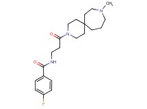 4-fluoro-N-[3-(9-methyl-3,9-diazaspiro[5.6]dodec-3-yl)-3-oxopropyl]benzamide