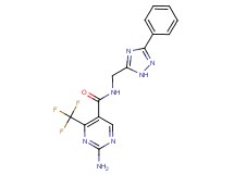 2-amino-N-[(3-phenyl-1H-1,2,4-triazol-5-yl)methyl]-4-(trifluoromethyl)pyrimidine-5-carboxamide