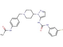 N-[4-({4-[5-({[(3-fluorophenyl)amino]carbonyl}amino)-1H-pyrazol-1-yl]-1-piperidinyl}methyl)phenyl]acetamide