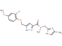 5-[(2-chloro-4-methoxyphenoxy)methyl]-N-methyl-N-[(4-methyl-1H-imidazol-2-yl)methyl]-1H-pyrazole-3-carboxamide