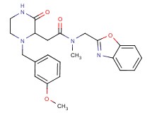 N-(1,3-benzoxazol-2-ylmethyl)-2-[1-(3-methoxybenzyl)-3-oxo-2-piperazinyl]-N-methylacetamide