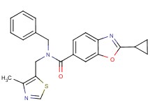 N-benzyl-2-cyclopropyl-N-[(4-methyl-1,3-thiazol-5-yl)methyl]-1,3-benzoxazole-6-carboxamide