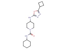 4-[(5-cyclobutyl-1,3,4-oxadiazol-2-yl)amino]-N-cyclohexylpiperidine-1-carboxamide