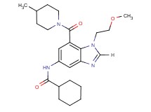 N-{1-(2-methoxyethyl)-7-[(4-methyl-1-piperidinyl)carbonyl]-1H-benzimidazol-5-yl}cyclohexanecarboxamide