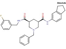 (3R,5S)-1-benzyl-N-(2,3-dihydro-1H-inden-5-yl)-N'-(3-fluorobenzyl)-3,5-piperidinedicarboxamide