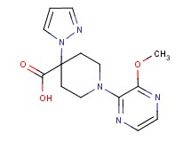 1-(3-methoxypyrazin-2-yl)-4-(1H-pyrazol-1-yl)piperidine-4-carboxylic acid