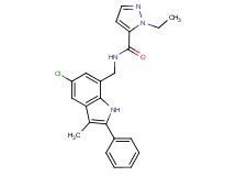N-[(5-chloro-3-methyl-2-phenyl-1H-indol-7-yl)methyl]-1-ethyl-1H-pyrazole-5-carboxamide