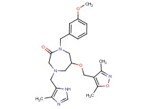 6-[(3,5-dimethyl-4-isoxazolyl)methoxy]-1-(3-methoxybenzyl)-4-[(4-methyl-1H-imidazol-5-yl)methyl]-1,4-diazepan-2-one
