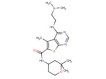 4-{[2-(dimethylamino)ethyl]amino}-N-(2,2-dimethyltetrahydro-2H-pyran-4-yl)-5-methylthieno[2,3-d]pyrimidine-6-carboxamide