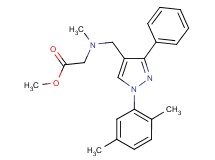 methyl N-{[1-(2,5-dimethylphenyl)-3-phenyl-1H-pyrazol-4-yl]methyl}-N-methylglycinate