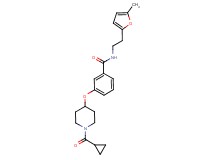 3-{[1-(cyclopropylcarbonyl)piperidin-4-yl]oxy}-N-[2-(5-methyl-2-furyl)ethyl]benzamide
