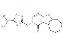 3-[(5-isopropyl-1,2,4-oxadiazol-3-yl)methyl]-3,5,6,7,8,9-hexahydro-4H-cyclohepta[4,5]thieno[2,3-d]pyrimidin-4-one