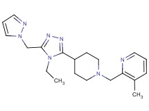 2-({4-[4-ethyl-5-(1H-pyrazol-1-ylmethyl)-4H-1,2,4-triazol-3-yl]piperidin-1-yl}methyl)-3-methylpyridine