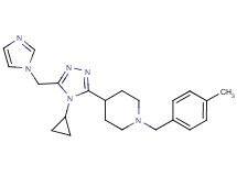 4-[4-cyclopropyl-5-(1H-imidazol-1-ylmethyl)-4H-1,2,4-triazol-3-yl]-1-(4-methylbenzyl)piperidine