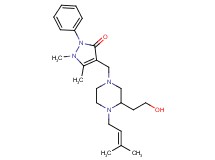 4-{[3-(2-hydroxyethyl)-4-(3-methyl-2-buten-1-yl)-1-piperazinyl]methyl}-1,5-dimethyl-2-phenyl-1,2-dihydro-3H-pyrazol-3-one