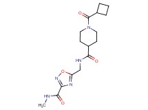 1-(cyclobutylcarbonyl)-N-({3-[(methylamino)carbonyl]-1,2,4-oxadiazol-5-yl}methyl)-4-piperidinecarboxamide