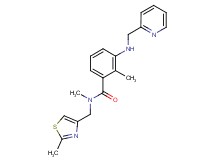N,2-dimethyl-N-[(2-methyl-1,3-thiazol-4-yl)methyl]-3-[(pyridin-2-ylmethyl)amino]benzamide