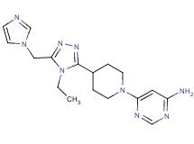 6-{4-[4-ethyl-5-(1H-imidazol-1-ylmethyl)-4H-1,2,4-triazol-3-yl]piperidin-1-yl}pyrimidin-4-amine