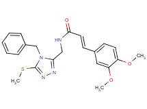 (2E)-N-{[4-benzyl-5-(methylthio)-4H-1,2,4-triazol-3-yl]methyl}-3-(3,4-dimethoxyphenyl)acrylamide