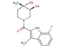 (3S*,4S*)-1-[(7-fluoro-3-methyl-1H-indol-2-yl)carbonyl]-4-methylpiperidine-3,4-diol