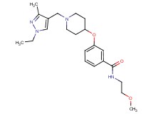 3-({1-[(1-ethyl-3-methyl-1H-pyrazol-4-yl)methyl]-4-piperidinyl}oxy)-N-(2-methoxyethyl)benzamide