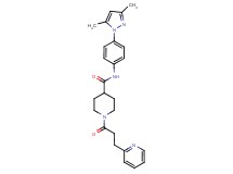 N-[4-(3,5-dimethyl-1H-pyrazol-1-yl)phenyl]-1-[3-(2-pyridinyl)propanoyl]-4-piperidinecarboxamide