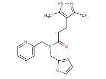 3-(3,5-dimethyl-1H-pyrazol-4-yl)-N-(2-furylmethyl)-N-(pyridin-2-ylmethyl)propanamide