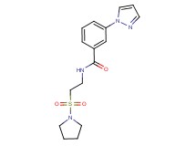 3-(1H-pyrazol-1-yl)-N-[2-(pyrrolidin-1-ylsulfonyl)ethyl]benzamide