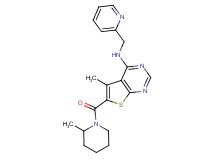 5-methyl-6-[(2-methyl-1-piperidinyl)carbonyl]-N-(2-pyridinylmethyl)thieno[2,3-d]pyrimidin-4-amine