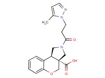 (3aR*,9bR*)-2-[3-(5-methyl-1H-pyrazol-1-yl)propanoyl]-1,2,3,9b-tetrahydrochromeno[3,4-c]pyrrole-3a(4H)-carboxylic acid